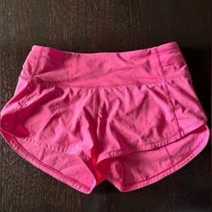 Lululemon Speed Up shorts- Size 0- Sonic Pink- 2.5 inch inseam- low rise